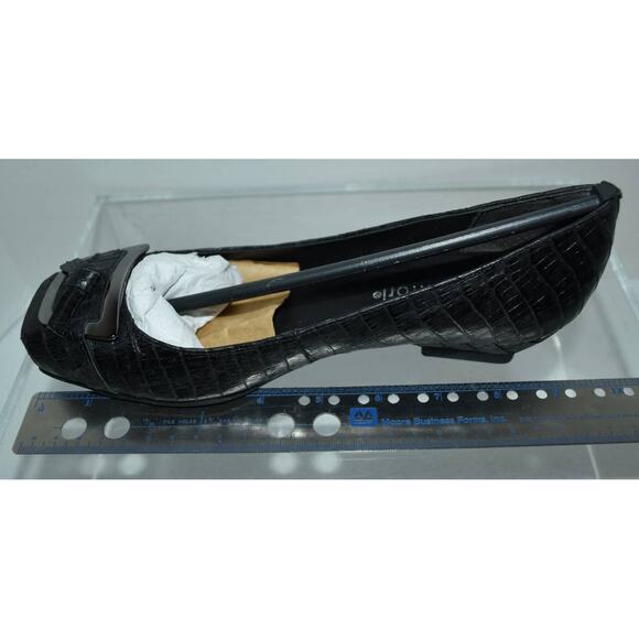 New Size 6 Womens Gino Ventori Vanessa Alligator Leather Black Low Heel - Picture 8 of 9